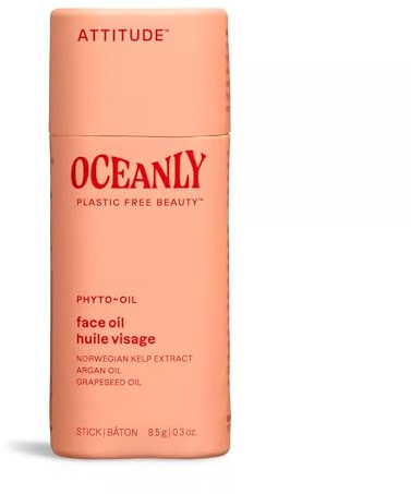 ATTITUDE Oceanly Face Oil Stick, EWG Verified, Plastic-free, Plant and Mineral-Based Ingredients, Vegan Skin Care Products, PHYTO OIL, Unscented, 8.5 grams