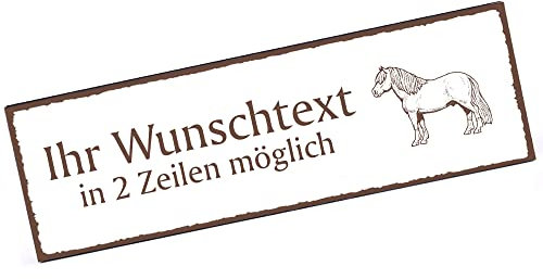Türschild Shetlandpony Pferd Namensschild personalisiert mit Gravur- 150mm x 50mm - selbstklebend