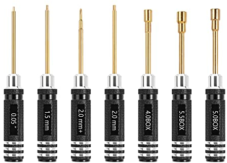 INJORA 7pcs Poignée Courte Hex Tournevis Nut Driver Tool Kit pour 1/18 1/24 RC Mini Crawler Voiture TRX4M SCX24 FCX24