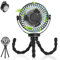 Simpeak Ventilador Mesa, 5200 mAh Ventilador USB con Luz 3 Velocidades 720° Rotation Potente Ventilador Silencioso para Oficina Hogar Cámping