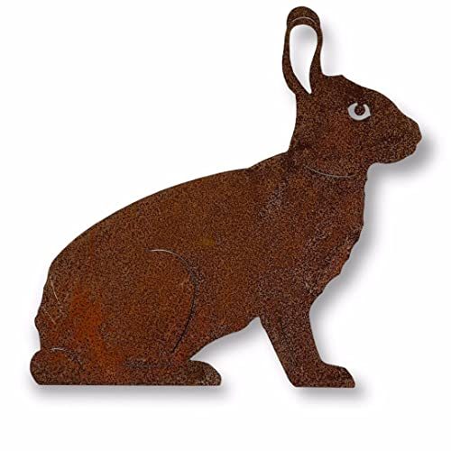 Crispe Gartenstecker Dekoration Edelrost - Hase stehend - Metall rostige Dekofigur - Höhe 35 cm