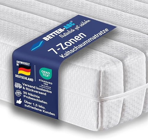 Betten-ABC KSP-Spezial - Das Original - Sondermaß Matratze, Campingmatratze, 7 Zonen, RG30, Bezug waschbar, Größe: 110 x 200 cm, Härtegrad: H4