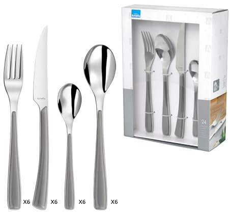 Alizé - Servizio di posate da 24 pezzi, colore: Grigio