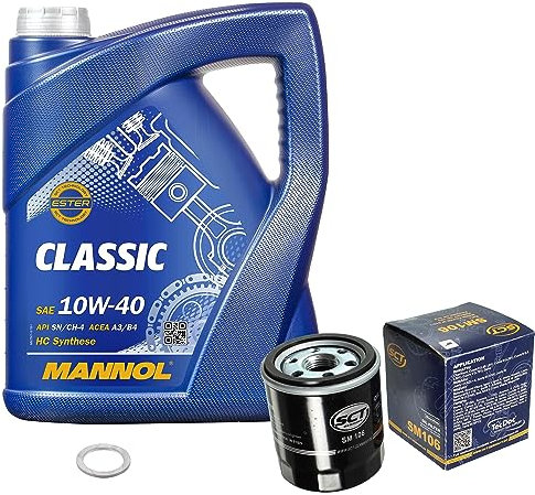 Inspektionspaket Wartungspaket Filterset mit 5 L Motoröl Classic 10W-40, Ölfilter, Dichtring
