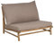 Banc en Bambou Ton Clair Pieds Courts et Coussins Taupe pour Jardin Salon Todi