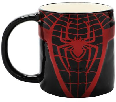 Marvel Spider-Man Spiders & Webs - Taza de cerámica negra de 16 onzas