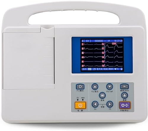 GBHJJ ECG device for home, home heart health monitor, portable, professional digital color LCD electrocardiograph, 3-channel 12-lead device, for medical oral care