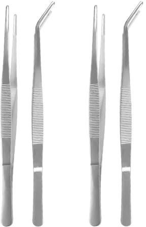 ZAMXHUG Pince brucelle - 2 pcs Pinces à épiler Professionnelles en Acier Inoxydable,pour Maintenance, Accessoires de Clips, Cuisson,20cm