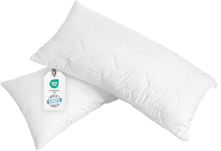 BLUE MOON Kopfkissen 40x80 - hautfreundliches Bett Kissen - Hochwertige Mikrofaser - Schlafkissen - allergiker-freundlich - kopfkissen waschbar - Made in EU - (2er Pack 40 x 80 cm)