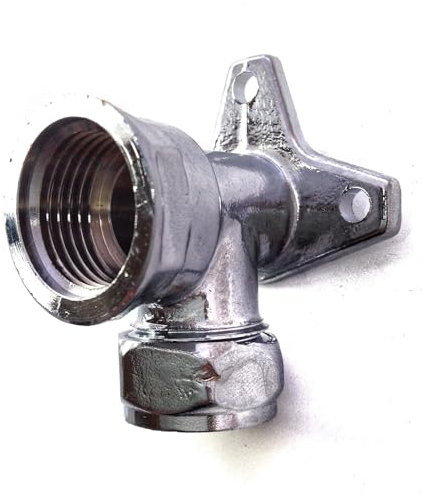 15mm x 1/2 Chrome Wallplate Elbow
