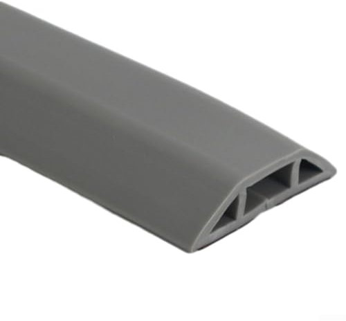Low Profile Cable Protector, 1 Meter Rubber Trunking, Heavy Duty Floor Cover (gray)