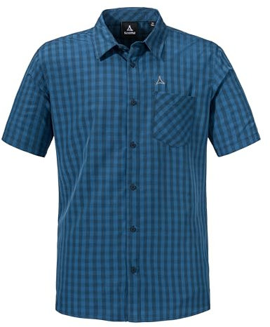 Schöffel Herren CIRC Shirt Style Dalfoss MNS, kreislauffähiges Kurzarm Hemd, nachhaltiges Wandershirt mit Sonnenschutz, schnell trocknend, navy blazer, 56