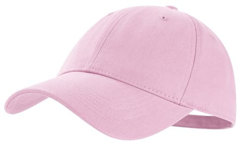 NAWOCHSE Baseballkappe, Unisex, Baumwolle, verstellbar, original, klassisch, unstrukturiert, einfarbig, Golf, Papa, Rosa, Pink, 7-7.25