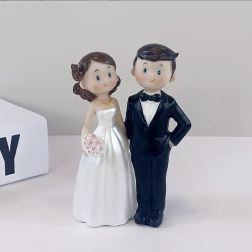 Figura de pareja de novios, decoración para tartas de boda, decoración para tartas de boda, decoración de tartas para propuesta, novia y novio, decoración de tarta de 12 cm, poliresina