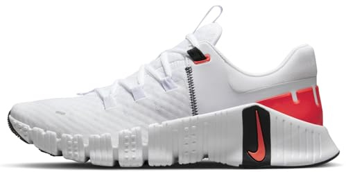Nike Free Metcon 5 Mens Trainers DV3949 Sneakers Shoes (UK 10.5 US 11.5 EU 45.5, White Bright Crimson Black 100)