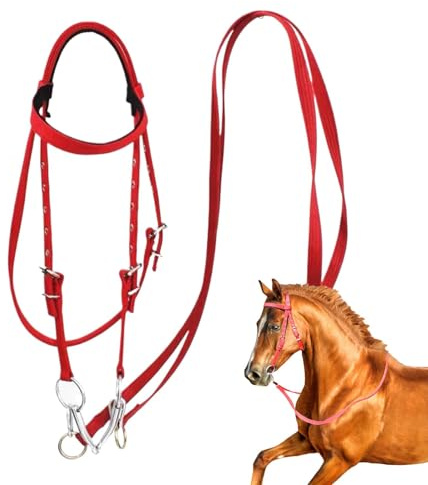 Postones de nylon para caballos, cabezal de caballos y riendas - Correo de cuerda ajustable riendas de brida de caballo,Cordera del rancho del arnés, brida de rein animal de seguridad para conducción
