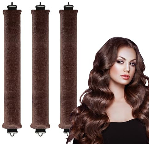Heatless Curls Band, Neu Lockenwickler Über Nacht, Locken Ohne Hitze für Alle Haartypen, Hitzefreie DIY Blowout Hair Curler zum Ausschlafen, Overnight Lockenband für Langes Mittleres Haar, Braun