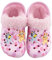 BlueY Sabot Enfant | Doublé De Polaire Sandales Fille Bingo | Chaussures Fille | Rose 23