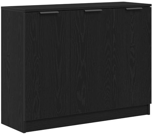 vidaXL Buffet Noir 90,5 x 30 x 70 cm Bois d'ingénierie, Buffet Moderne, Design rectangulaire, Solution de Rangement Durable, Meuble de Salon, Style élégant