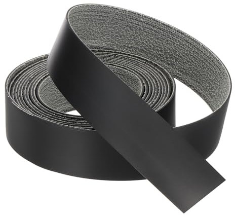 sourcing map Black Edge Banding 10 ft x 1-1/8 Inch Veneer Tape Pre-glued Flexible Plywood Edge Banding with Hot Melt Adhesive for Furniture Restoration