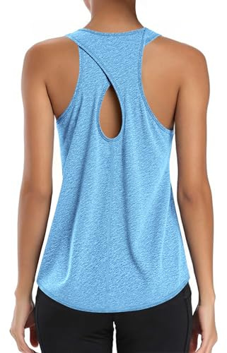 Gyabnw Sport Tank Top Damen Ärmelloses Rückenausschnitt für Fitness Laufen | Tank Top Damen Sport,Sport Oberteile , Atmungsaktiv, Laufshirt Schnelltrocknend Fitness, Gym Shirt ,Training Sportkleidung