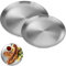 AONAYO 2 Stück CampingTeller Edelstahl,Edelstahl Teller,CampingTeller,EdelstahlRundes Geschirr,EdelstahlTeller Kinder, 2 Verschiedene FürCamping, Küche, Party (20 Cm/23 Cm)