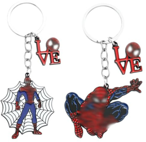 CFEWV 2 Stück Schlüsselanhänger Kinder, Schlüsse lanhänger Kindergeburtstag,Schlüs selanhänger,Schlüsselkette Schlüsselring,Roter und schwarzer Schlüsselanhän ger