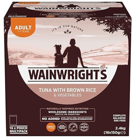 New Wainwright's Wet Adult Dog Food Tuna,made with a single source protein16x150g