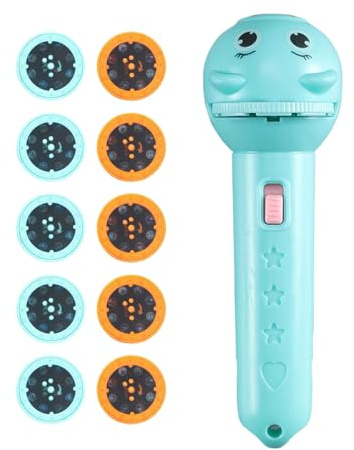 Kuehssn Toddler Projector | 80 Patterns Torch Projector Kids | with 10 Discs Cartoon Handheld Torch Lamp for Shadow Play Educational Game Boy Girl Night-Time
