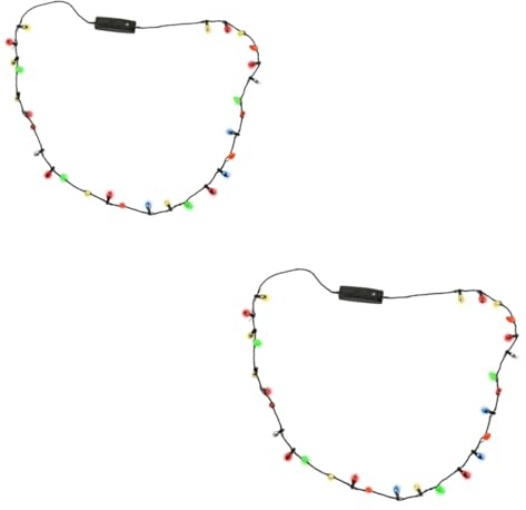 Zubehors 2 Weihnachtskette Leuchtende, Christmas LED Halskette, Lichterkette Halskette, Luminous Necklace With Light Bulb, Costume Accessories For Women, Children, Wedding Party