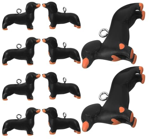 MAGICLULU 10 Stück Hundeanhänger aus Harz und Metall Bunte Kleiner Charme für Halsketten und Schmuckherstellung Vielseitige Welpen Dekorationen für Selbstgemacht Schmuck und