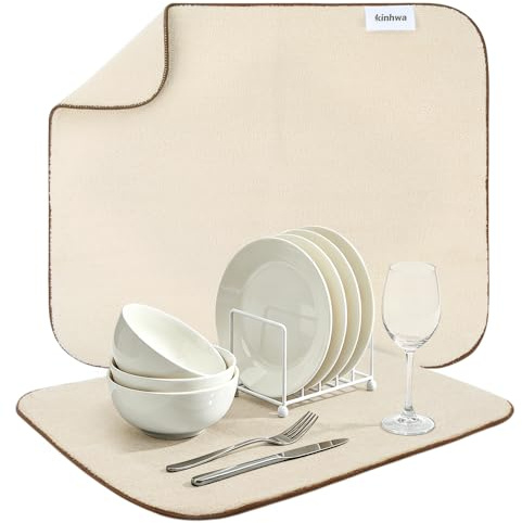 KinHwa Microfibre Dish Drying Mats Draining Board Mat for Kitchen Counter
