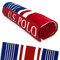 U.S. Polo Assn. Übergroßes Strandtuch (101,6 x 177,8 cm), gestreift, nautisches Design, luxuriöse Plüsch-Baumwolle, Hotelqualität, für Bad, Pool, Blau/Rot/Weiß