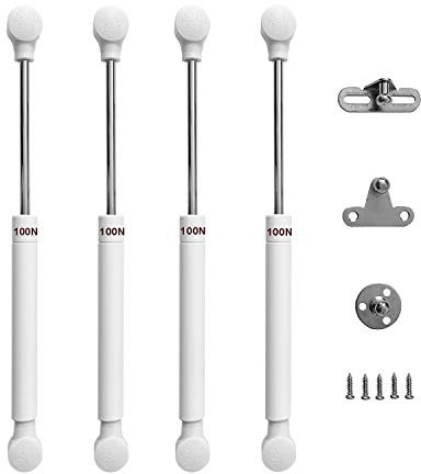 LIKERAINY Porte Armoire de Cuisine Vérin à Gaz 100N Relevable Ressorts à Gaz Rester Charnière Amortisseur Pistons Pneumatique Soutien pour Levage Portes Meuble Lot de 4