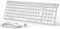 iClever GK03 Wireless Keyboard and Mouse Combo - 2.4G Portable Wireless Keyboard Mouse, Rechargeable Battery Ergonomic Design Full Size Slim Thin Stable Connection Adjustable DPI, Silver and White