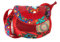 Macha Damen ethnische Baumwolltasche mit bunten Drucken und Ledereinsätzen, Schultertasche für Damen, ethnisch, indisch, bunt (Rot)
