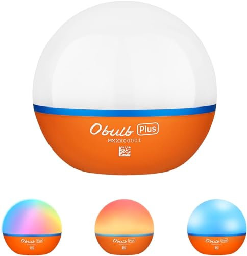 OLIGHT Obulb Plus led Smart Nachtlicht mit APP Bluetooth Steuerung, Touch Fernbedienungstufenlos helle Nachttischlampe funktioniert mit App-Store und G-APP, Aufladbare Stilllicht mitCountdown(Orange)