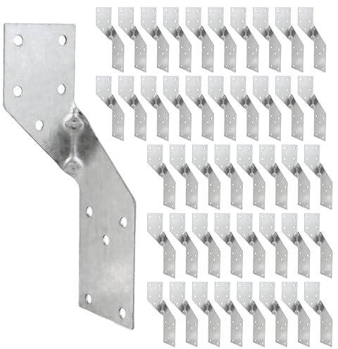 AKOLAFE 32 pezzi di ancoraggio per travi, 40 x 140 mm, ancoraggio per pistoni per travi, carico pesante, 350 kg, in metallo, raccordo per pali in legno zincato Sendzimir per legno (16 x sinistra, 16 x