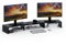 ComfortCove Supporto per doppio monitor supporto per monitor organizzatore per scrivania supporto per laptop supporto per computer 3 ripiani a lunghezza regolabile Nero