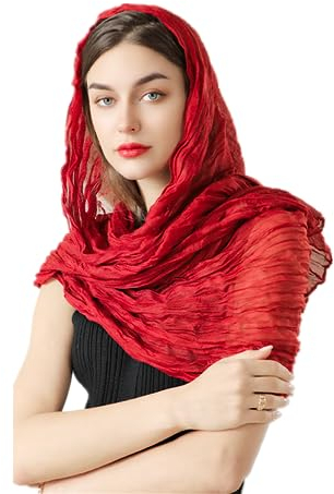 Schal Damen Halstuch Einfarbig Lang Scarf leicht Leinen Schal Mode Weiche Frauenschal Musselintuch Poncho Elegant Kopftuch Festliche Stola Schultertuch für Abendkleid Hochzeit Strand