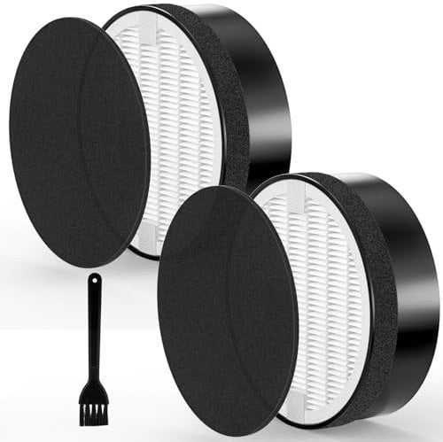 2 Pack LV-H132 Replacement Filter for LEVOIT LV-H132 Air Purifier, 2 Nylon Pre-Filter, 2 Efficient HEPA Filter & Activated Carbon Filter, 3-in-1 Filtration System, Replaces Part LV-H132-RF