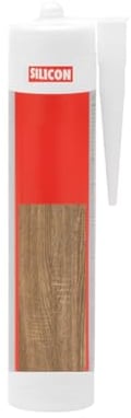 Silicone acrilico colorato all'acqua per legno senza solventi per sigillare o stuccare legno - Uso Interno - Sigilliante Legno per Fori, Fessure e Crepe (Rovere Medio)