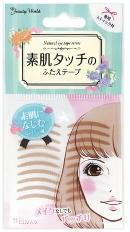 Beauty World Japanese Double Eyelid Tape – 30 Pairs Natural Beige Invisible Eye Lift Strips, Instant Eyelid Correcting Stickers for Hooded, Droopy, Uneven Eyelids (1 Pack - 30 Pairs)