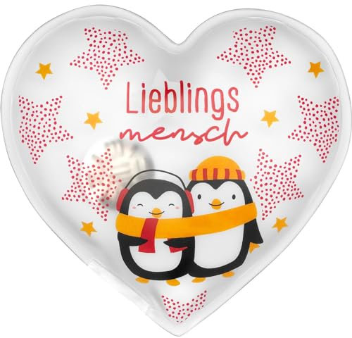 Gruss & CO Handwärmer Motiv Mensch | herzförmiger Handwärmer in Geschenkbox, 8,9 cm x 8,5 cm | Geschenk Winter, Weihnachten | 51151