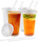 Shodiffy Trinkgläser mit Deckel und Strohhalm,4 Stück 375 ML Cocktailgläser Matcha Glas Bubble Gläser für Wasser Cocktails, Eiskaffee, Eistee und Soda