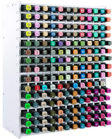 DAJAVE Art Marker Pen Storage Organizer for 180 Markers, Art Pen Organiser Rack Alcohol Marker Storage Pens Color Pencils Organizer Holder for Desk