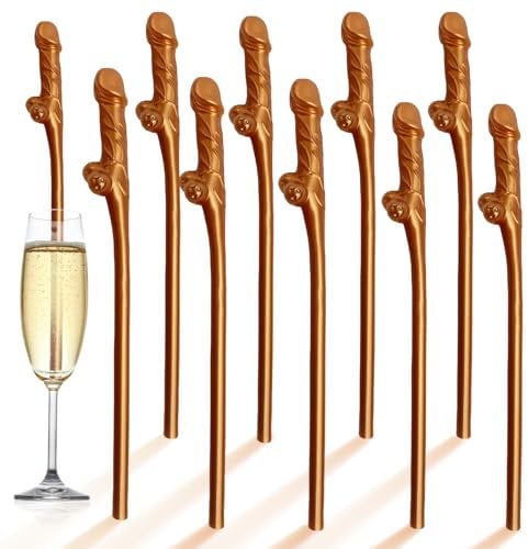 24Pcs Hen Party Straws, Naughty Straw Drinking,Rose Gold Reusable Straws for Parties, Cocktail Straws Drinking Straw for Hen Night Birthday Wedding Accessories Hen Do Bachelorette Party Decorations