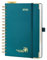 POPRUN Kalender 2026 Tagesplaner 21,5 x 14,5 cm, Tageskalender A5 1 Tag 1 Seite (Montag - Sonntag), Terminplaner (Jan.2026-Dez.2026) Ringbuch mit Hardcover, Plastiklineal - Pazifikgrün