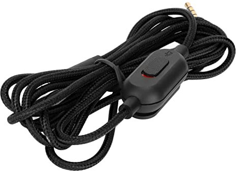 Gaming Headset Cable, 200cm Long Headset Wire Replacement Earphone Sound Cord for Logitech G Pro, G Pro X, G433, G233 Headsets with Built In Volume Controller (Black)