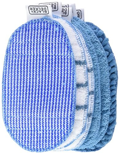 BLACK+DECKER FSHSMPS-XJ Confezione contenente 2 panni in microfibra, 2 panni per la pulizia del bagno, 1 panno ruvido, 1 panno da lucidatura applicabili su accessorio SteaMitt™